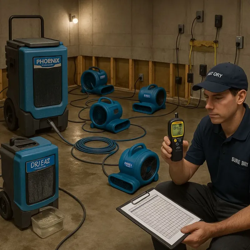Structural Drying and Dehumidification process in Brooklyn Center, MN